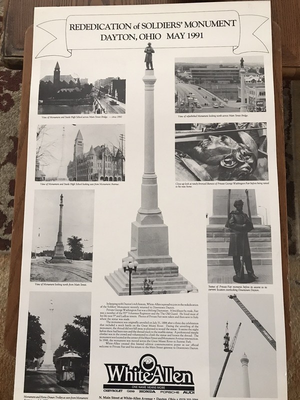 Vintage Dayton Ohio Rededication of Soldiers’ Monument Poster 1991