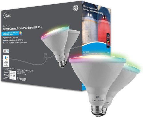 GE CYNC Smart LED PAR38 Outdoor Floodlights (Pack of 2)