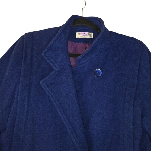 Vintage Forecaster of Boston Womens Size 6 Wool Pea Coat Blue Union Made in USA - Picture 3 of 15