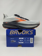Men's Brooks Ghost 17, Oyster Mushroom/Orange/Ebony, 9.5 D Medium US