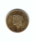 1849 USA LIBERTY HEAD GOLD PLATED $1 ONE DOLLAR SOUVENIR COIN MEDAL TOKEN