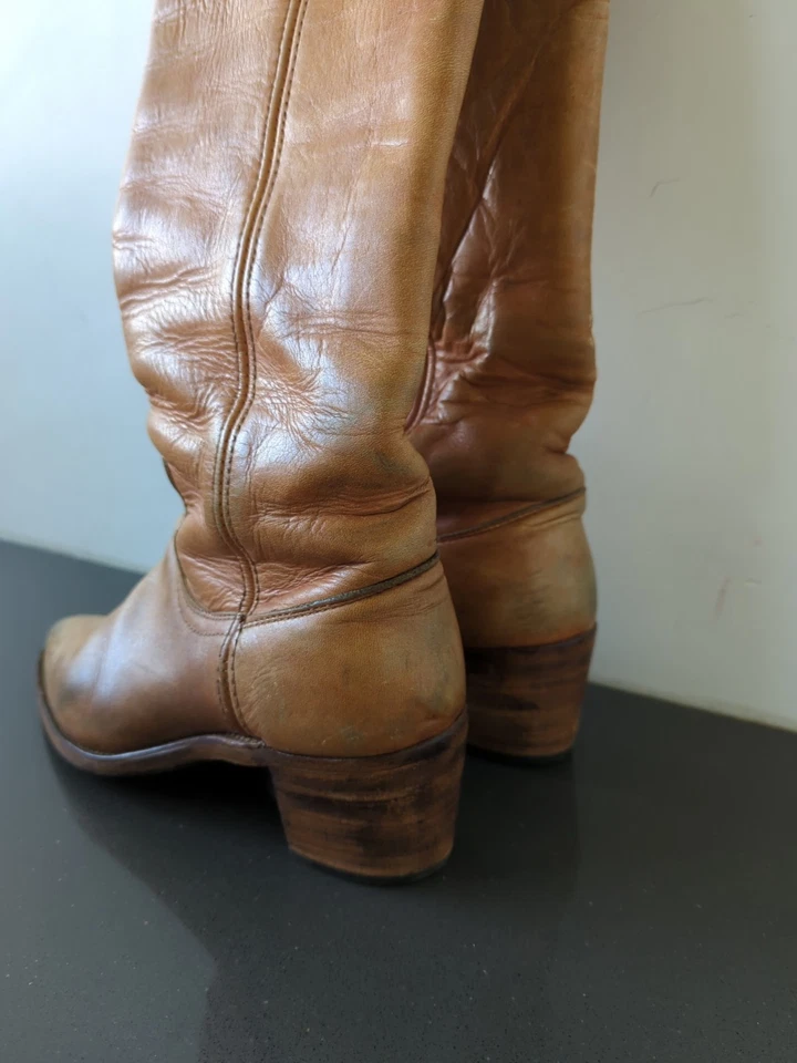 Botas Campus Frye Vintage Años 70 Etiqueta Negra EE. UU. Para Mujer 6B   Foto 2 de 4