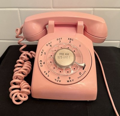 Vintage 1965 PINK  Western Electric 500 Rotary Desk Phone