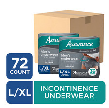 Assurance Men's Incontinence Underwear, L/XL, Maximum Absorbency 72 Count