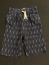 Peek Kids Dobby Stripe Pull On Short Cotton Breathable Size 6/7 Navy Blue