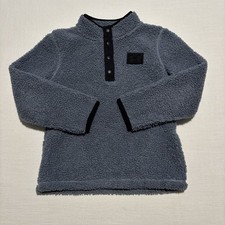 Boys Under Armour Sherpa Quarter-Snap Pullover  Gray-Blue  Size 6