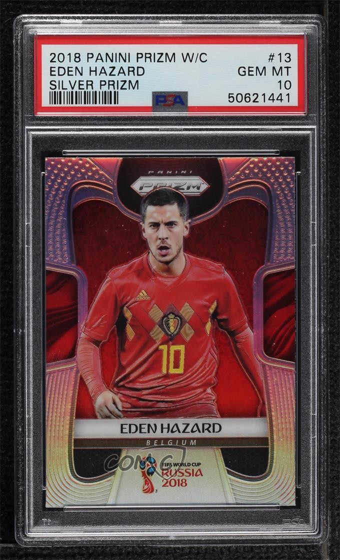 2018 Panini Prizm World Cup Silver Prizm Eden Hazard #13 PSA 10 GEM MT 1o2