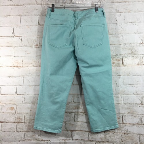Nine West Womens Size 6 Chrystie Christie Capri Jeans Green Preppy Vacation - Picture 2 of 10