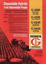 1971 Print Ad of Funk's G Hybrid Corn Seed Farm