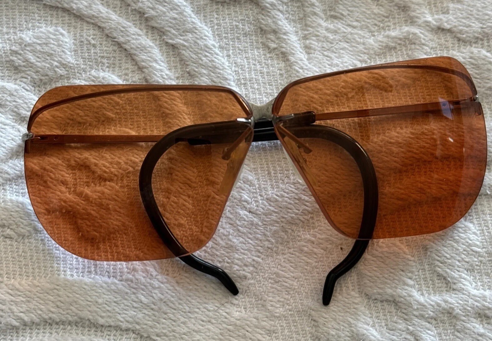 Vintage HyWyd Decot Shooting Glasses Sunglasses Orange Silver Black 6