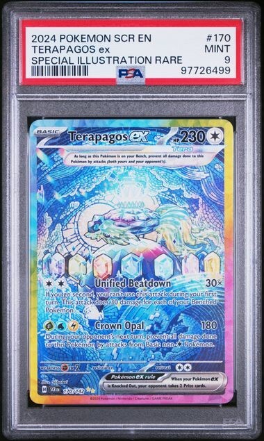 PSA 9 Terapagos ex 170/142 SAR Stellar Crown SCR Pokemon PSA 9 Terapagos ex 170/142 SAR Stellar Crown SCR Pokemon