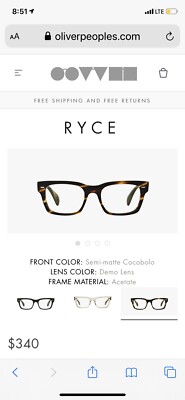 Oliver Peoples OV 5332U Ryce 1474 Semi Matte Cocobolo Eyeglasses 51mm