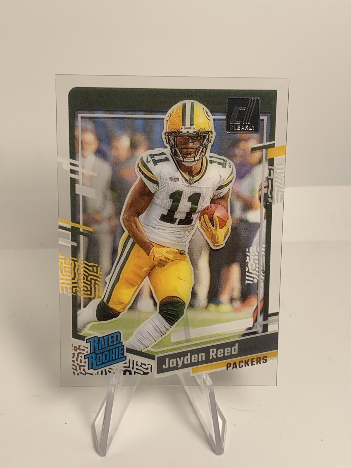 Jayden Reed 2023 Clearly Donruss Rated Rookie Gold RC #68 Packers