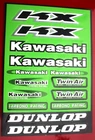 Kawasaki Motorcycle Decal Set Racing Team Sticker Sheet Green Twin Air MotoGP