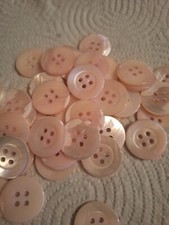 10 Perlmutt Knöpfe hellrosa/rosè schimmernd, Set, ca. 23 mm, Konvolut, 36"