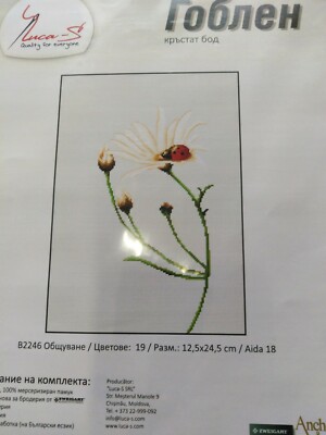 EIN KLEINES 18ct KREUZSTICH SET Marienkäfer Ideal zum Kartenbasteln mit sortiertem Faden