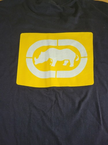 NEW Ecko Unltd Knit Graphic Casual T-shirt Mens Size XL Blue With Yellow logo - Picture 7 of 7