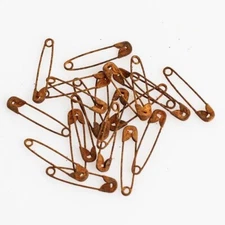 25 Small Primitive 1” Inch Rusty Safety Pins Pin Rusted Crafting Supplies