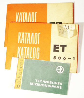 2x spare parts list Balkancar ET506-1 electric cart electric tractor 1967 catalogue
