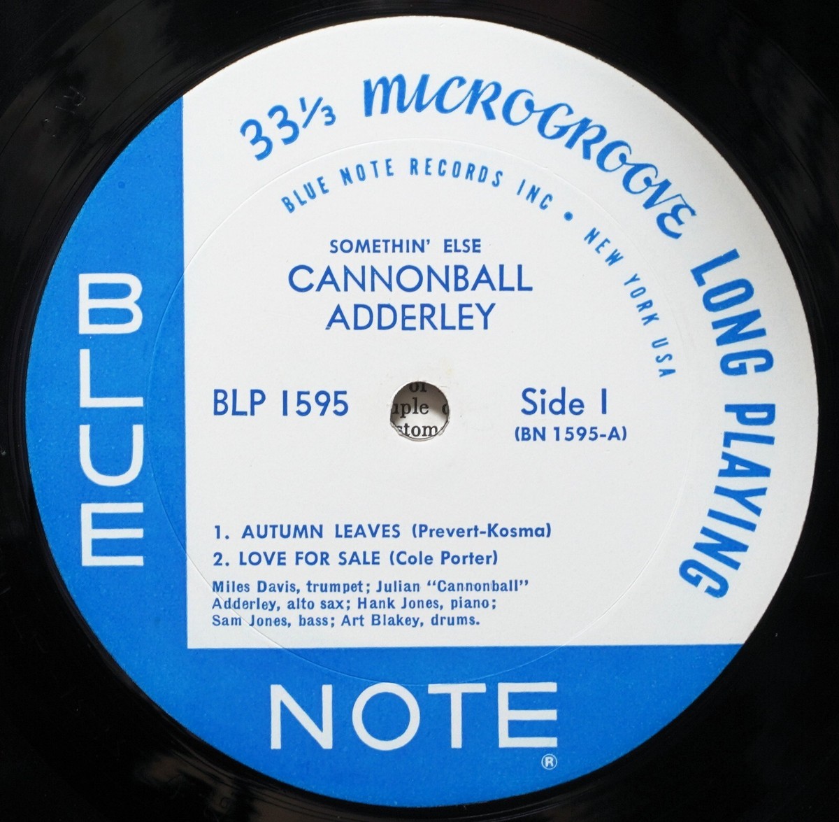 米LP Cannonball Adderley Somethin Else  (-180g) BST1595 BLUE NOTE /00260 CANNONBALL ADDERLEY - Cannonball Adderley - Somethin' Else