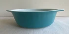Vtg Pyrex Oval Casserole Baking Dish Aqua Turquoise Blue 043 1.5 Qt Ovenware USA