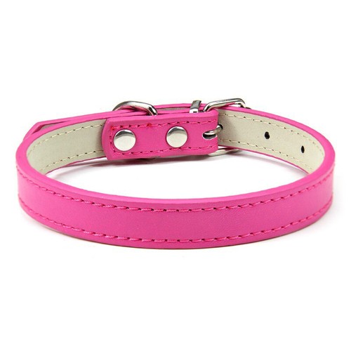 Cat Dog Leather Collar Puppy Collar Small Dog Collar Adjustable Buckle Solid N ~ - Picture 19 of 19