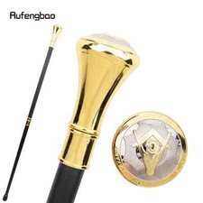 Golden White Freemasonry Freemasons VG Totem Cane Fashion Stick Knob Stick 92cm