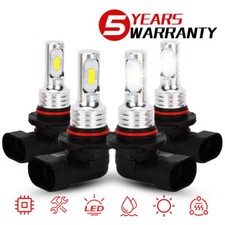 9006 9005 LED Headlight KIT Combo Bulbs High Low Beam Super Bright White 10000K