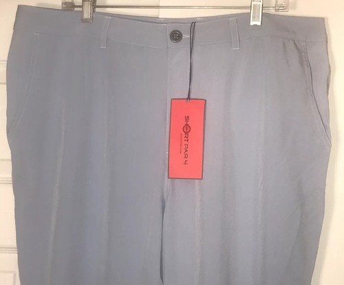 Mens Short Par 4 Mark SM 1400 Active Pant Tag 38X32 Light Blue Golf Pants NWT - Picture 2 of 8