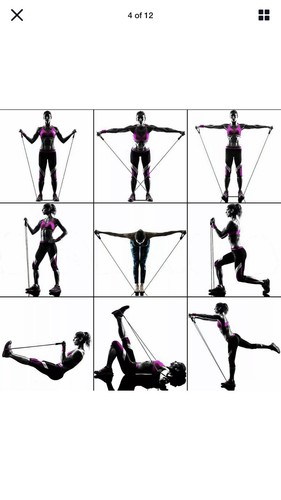 11 PCS Resistance Band Set Yoga Pilates Abs Exercise Fitness Tube Workout Bands - Picture 5 of 5
