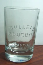 Bulleit Bourbon Frontier Whiskey Glass Embossed Logo Oval Heavy Weight Bar NEW