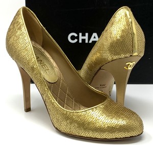 gold sequin high heels