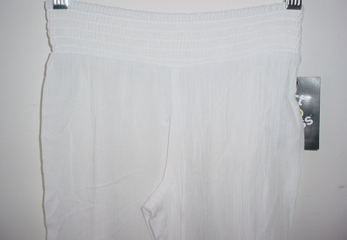 Art in Class Thin White Rayon Pants Elastic Waist - Picture 2 of 3