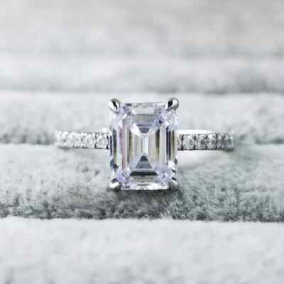 3 kt Smaragd Ring Diamant Testpass Laborgefertigt VVS1/D/Exzellent UK I 1/2 - R 1/2