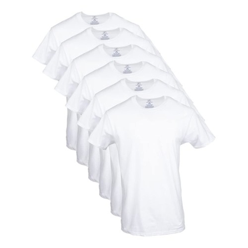 George Men's Crew T-Shirts 6-Pack X-Large White - 第 1/5 張圖片