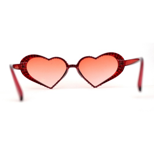 Damen-Sonnenbrille irisierend Strass Glitzer sprudelnd Herzform - Bild 14 von 60