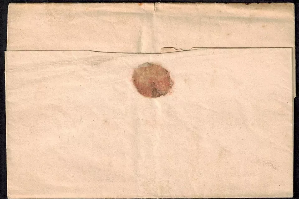 Dutch East Indies Pre Stamp 1841 Full Cover w/ GRISSEE & FRANCO Boxed Red - Image 4 of 4