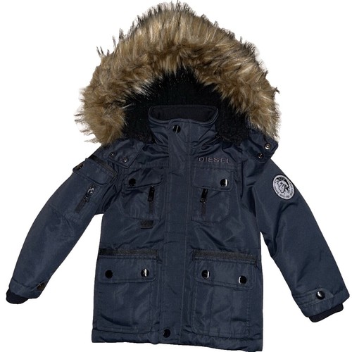 Diesel Y2K Vintage Gimmick Damaged Long Parka Coat Black Size Lon 
