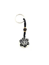 Hinduism OM in Flower design Round Keychain