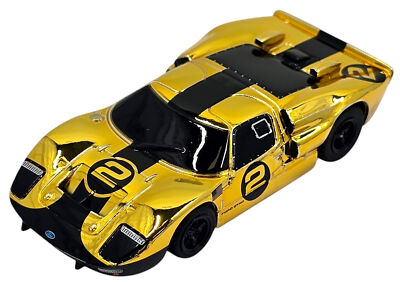 AFX Ford GT40 MKII #2 Gold/Black & #4 Chrome/Orange MegaG+ HO Slot