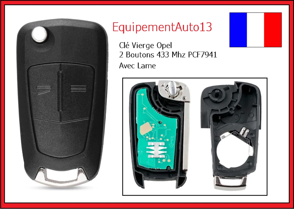 Clé vierge avec électronique pour Opel corsa, Opel Meriva B à programmé