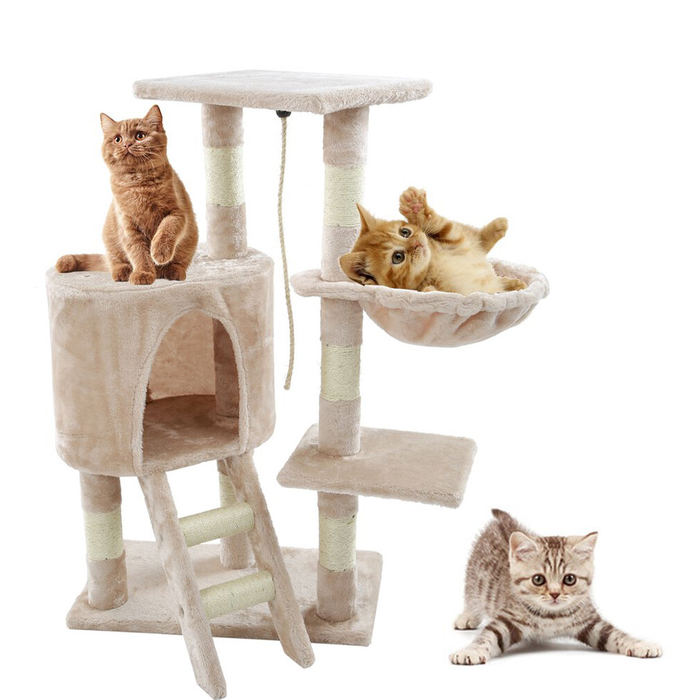 96cm Cat Tree Floor To Ceiling High Scratching Post Tower Activity