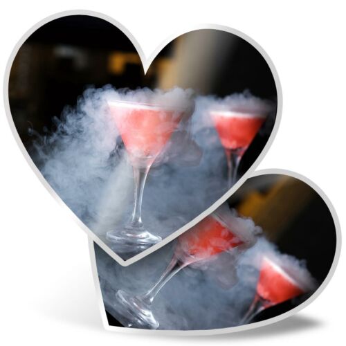 2 x Heart Stickers 15 cm - Liquid Nitrogen Cocktail Bar Drinks #24219 - Afbeelding 1 van 8