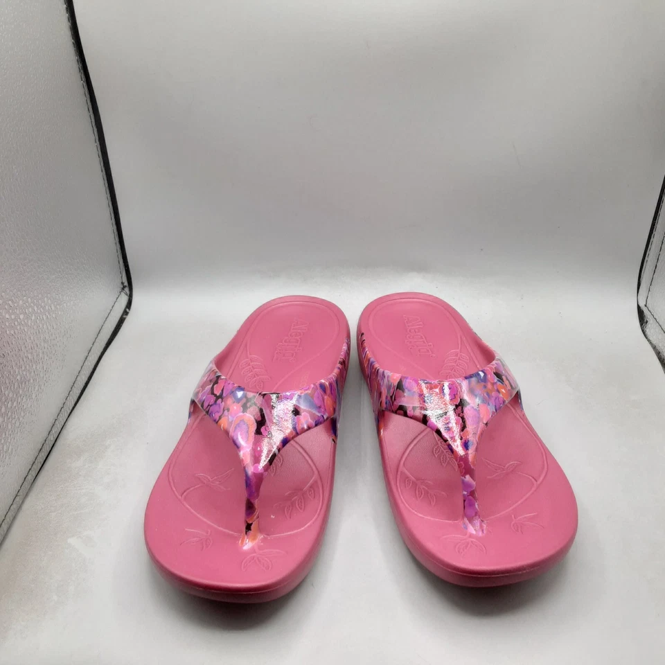 Alegria Ode 凉鞋女式 7-7.5 米 EU37 粉色罂粟流行拖鞋 D328 — 第 2/4 张图片