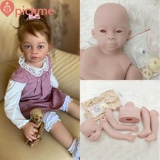 30'' Real Picture Reborn Baby Doll Unpainted Kits DIY Cloth Body Connectors Eyes