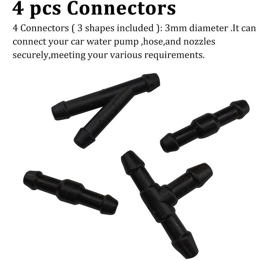 US Windshield Wiper Washer Nozzle Hose Kit Universal Fluid Tube Pipe W