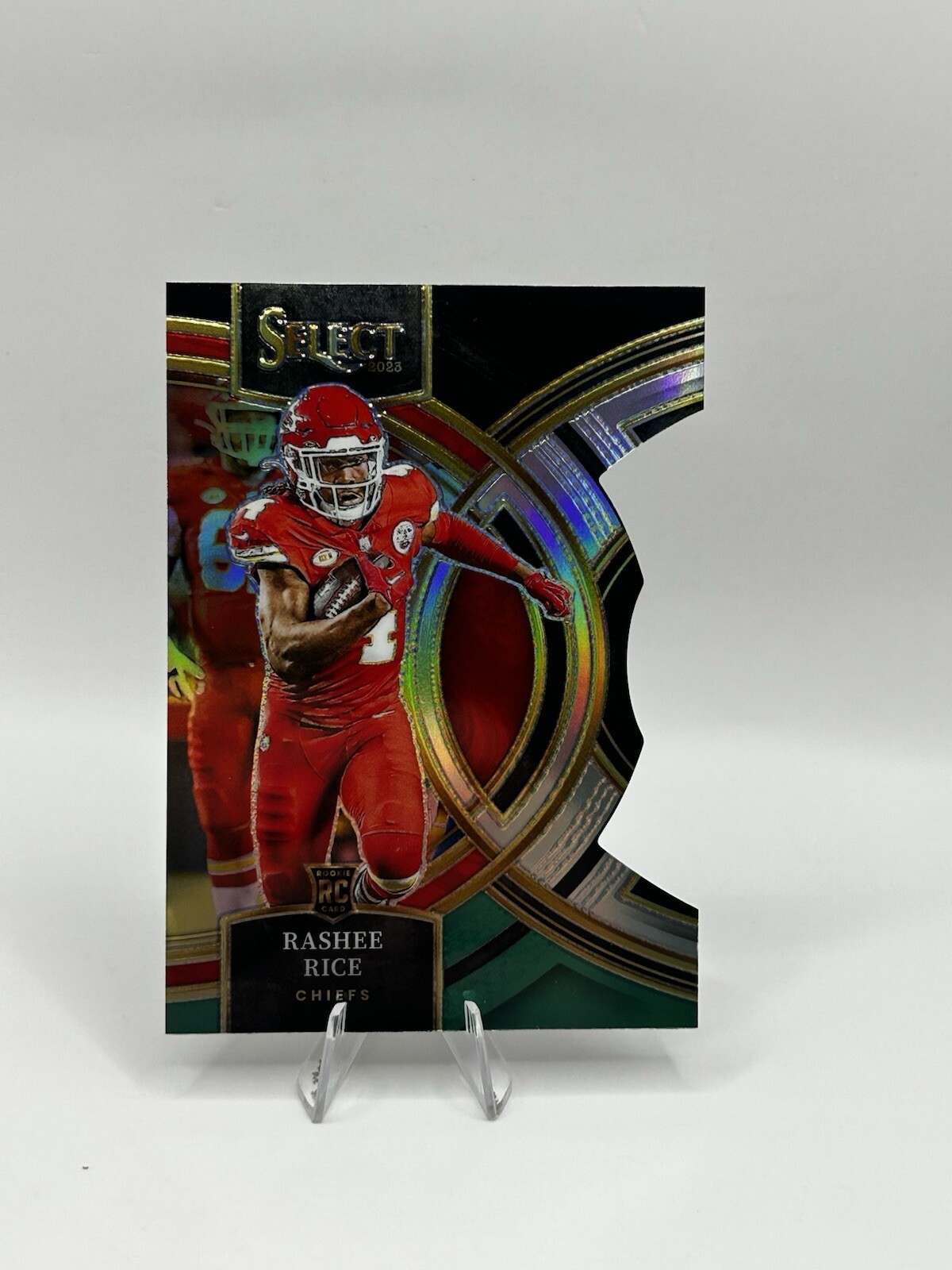 RASHEE RICE 2023 SELECT PREMIER LEVEL ROOKIE BLACK GREEN DIE CUT RC Chiefs #132