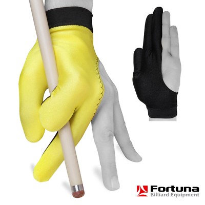 Fortuna Billiard POOL CUE GLOVE - for Left Hand - Yellow and Black