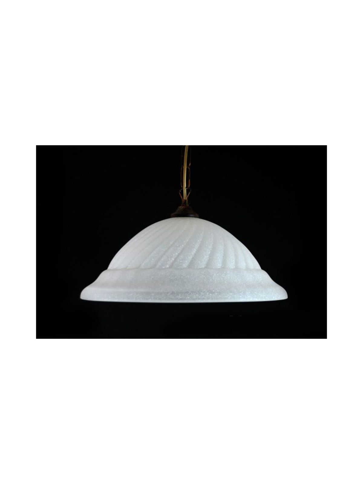Lampadario Sospensione Girella D.40 Bianco in Vetro Scavo e Ferro