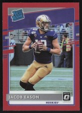 2020 Panini Chronicles Draft Picks Donruss Optic Preview Red Holo Jacob Eason RC